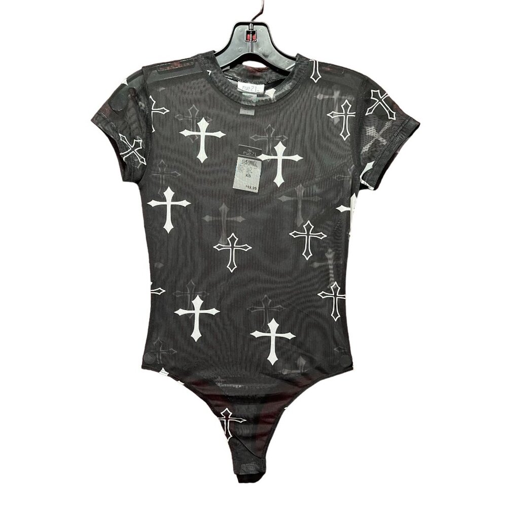 Rue 21 - Women's Short Sleeve Round Neck Bodysuit - Black - Extra Small